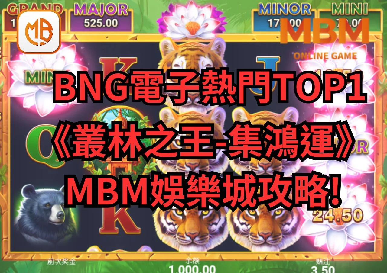 BNG電子熱門TOP1-《叢林之王-集鴻運》3A娛樂城攻略!