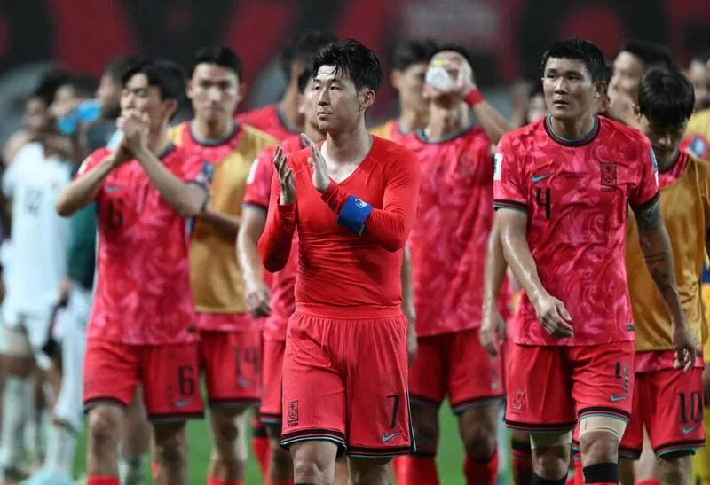 2026世界盃 2025亞洲區外圍賽賽程整理 南韓隊長孫興慜（中）。（資料照，法新社）
