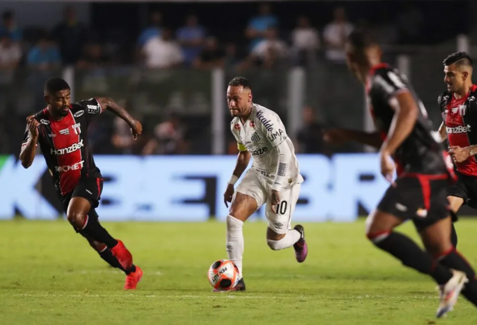 2025年2月5日，聖保羅錦標賽，桑托斯隊對陣博塔弗戈隊，(圖中)內馬爾（Neymar）。